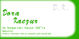 dora kaczur business card